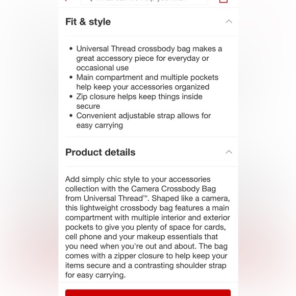 Universal Thread Camera Crossbody Bag black - Picture 5 of 5